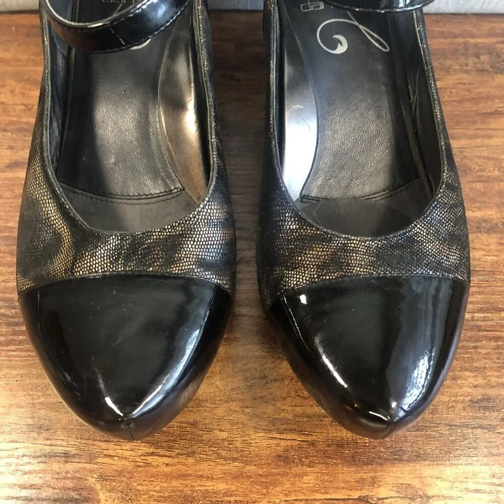 Dansko Bonnie Brown Animal Print Patent Leather Mary Jane‎ Heels SZ 40 US 9.5-10